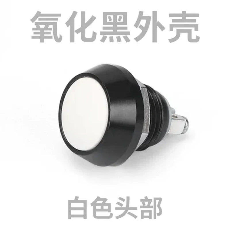 12mm spherical white head button,big dome momentary switch,Oxidized Black button,power start button