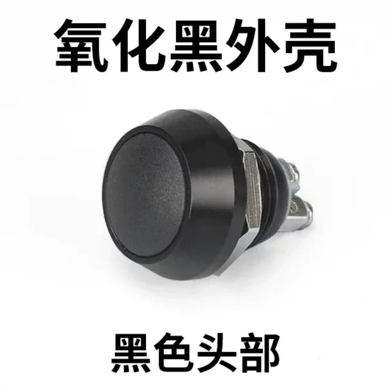 12mm spherical black head button,big dome momentary switch,screw foot push button,Oxidized Black button,power start button