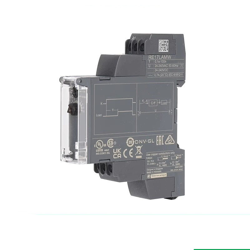 Schneider RE17 Time Relay, RE17LAMW, Asymmetric Flashing Relay, 24-240V AC/DC Timer, Compact DIN Rail Timer, Industrial Time Delay Relay, Schneider Harmony Timer, Adjustable Time Relay