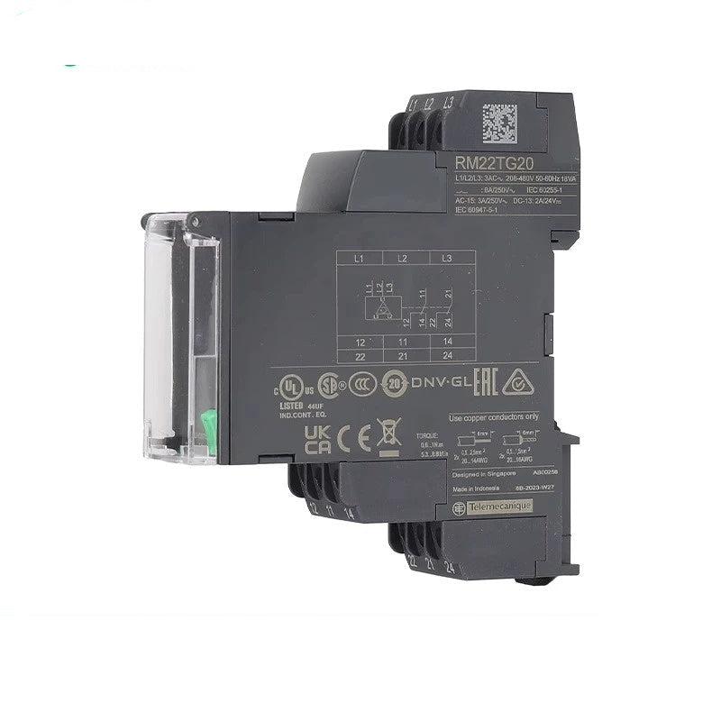 Schneider RM22 Relay, RM22TG20,  DIN Rail Monitoring Relay, Schneider Harmony Control Relay, Motor Protection Relay, Phase Loss Relay