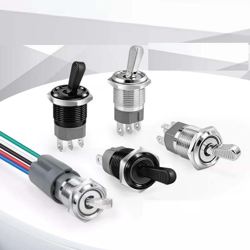 16mm Illuminated Metal Toggle Switch 2/3 Gear
