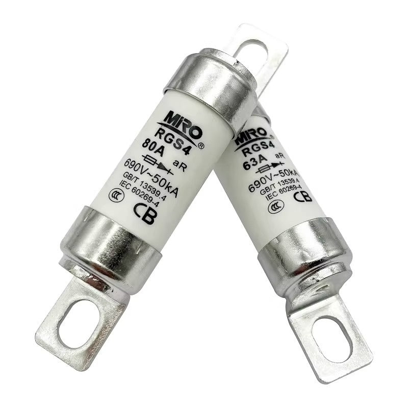MRO MingRong RGS4 Fuse, RGS4 Fast Fuse, 690V 50kA Fuse, Bolted Ceramic Fuse, 10A-110A Fuse, Fast Acting Fuse, Industrial Power Fuse, MingRong Fuse, High Breaking Capacity Fuse, Inverter Protection Fuse