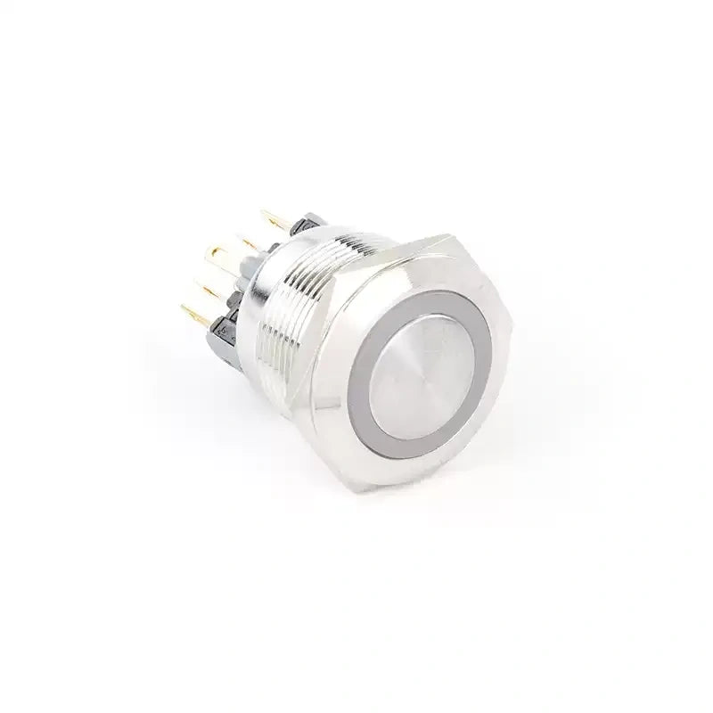 dual pole push button,2NO2NC metal button,165mm power symbol button,19mm ring led switch,ip65 waterproof metal switch,nickel?€?plated brass button,industrial dual?€?pole button,machinery control switch,automotive modified button,multi?€?circuit push button,3A rated button,long life push button