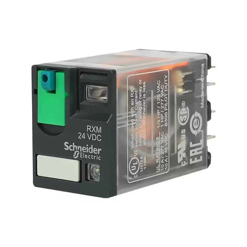 Schneider RXM3 Relay, RXM3AB2BD, RXM3AB2P7, RXM3AB2B7, 11 Pin Relay, 3NO3NC Relay, 3 Open 3 Closed Relay, Intermediate Relay, Plug-in Relay, Miniature Relay, DC24V Relay, AC230V Relay, AC24V Relay, Relay with LED Indicator, Relay with Test Button, Schneider RXM3, Industrial Control Relay, RXZE2S111M Socket Compatible