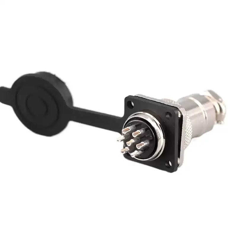 GX20 Aviation Connector, M19 Square Flange Plug, 2-15 Pin Industrial Connector, GX20 M19 Male Female, Square Flange Circular Connector, Industrial Electrical Plug, Bakelite Aviation Connector, Nickel-Plated Contact, GX20 10 Pin, GX20 15 Pin