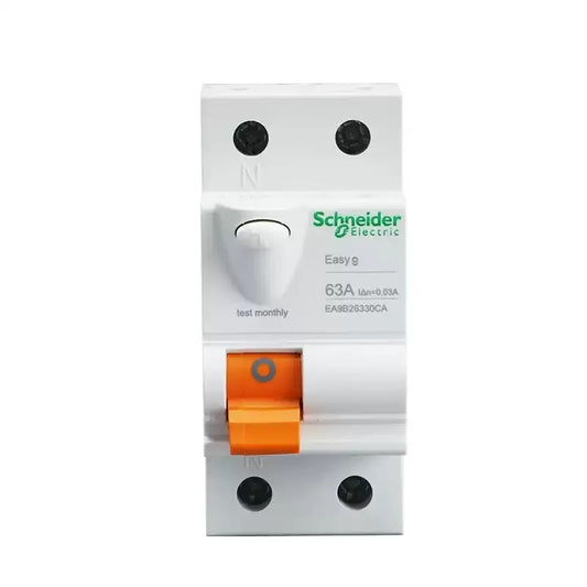 Schneider EA9B RCCB, 2P 40A 30mA Leakage Breaker, Type A RCD 25A/63A, DIN Rail Leakage Protector, Residual Current Circuit Breaker, Schneider Electric Safety Switch, 230V 2P Earth Leakage Switch, EA9B2530CA EA9B4030CA EA9B6330CA, Industrial Power Protection