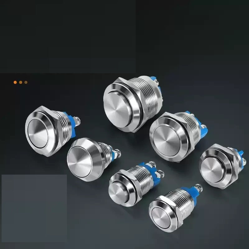flat head button switch,high head metal button,ball head push button,screw terminal button,12mm metal button,16mm waterproof button,19mm momentary switch,22mm latching button,ip67 waterproof press button,self locking control button,self reset point button,industrial electric button,car modified button,easy wiring screw foot button