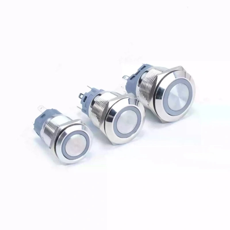 مفتاح زر ضغط معدني LED ثنائي/ثلاثي الألوان مقاس 16/19/22 مم