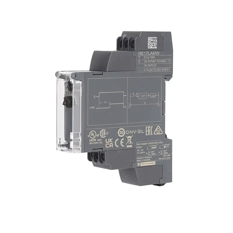 Schneider RE17 Time Relay, RE17LAMW, Asymmetric Flashing Relay, 24-240V AC/DC Timer, Compact DIN Rail Timer, Industrial Time Delay Relay, Schneider Harmony Timer, Adjustable Time Relay