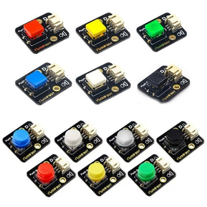 arduino push button module,arduino button,omron tactile switch,single key module,active low button,5v button sensor,anti-reverse interface button,electronic building block,round push button,square push button,arduino diy parts,teaching experiment module,microcontroller trigger button