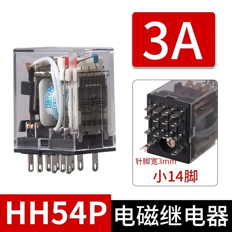 HH52P HH53P HH54P HH62P HH63P HH64P Miniature Intermediate Relay With LED Indicator, MY2NJ MY3NJ MY4NJ LY3NJ Equivalent