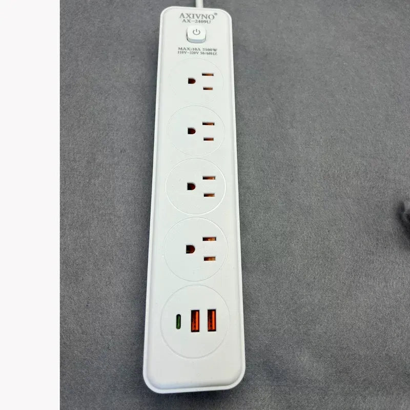 US Standard Power Strip 3/4/5/6 Outlets with USB Type C