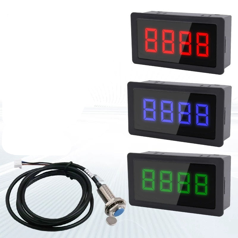 digital tachometer,hall sensor tachometer,motor speed meter,RPM gauge,digital speed meter,DC motor tachometer,NJK-5002C,4-digit LED tachometer,industrial tachometer,motor rpm meter,digital display tachometer,speed counter,hall effect speed sensor
