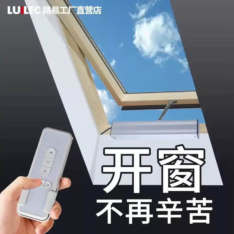 Electric Chain Window Opener, 24V Automatic Window Closer with Rain Sensor, Smart Remote APP Control for Skylight, Casement, Awning Window, 300-1000mm Stroke
