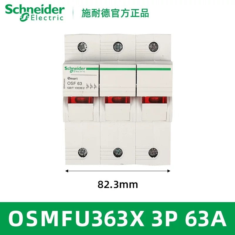 Schneider OSMFU363X Fuse Holder ,DIN Rail Fuse Holder, 3P 63A Fuse Holder