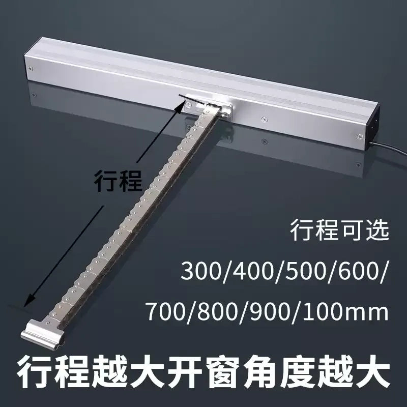 Electric Chain Window Opener, 24V Automatic Window Closer with Rain Sensor, Smart Remote APP Control for Skylight, Casement, Awning Window, 300-1000mm Stroke