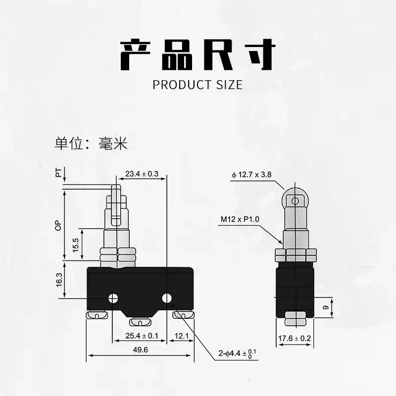 CNTD CMLimit Switch ,Travel Limit Switch,Horizontal Limit Switch ,Machine Safety Switch,CM1308 ,CM1701 ,Roller Lever Switch ,1NO1NC Industrial Micro Switch  