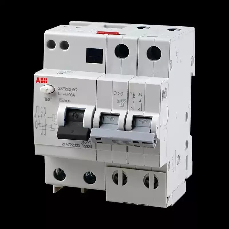 ABB GSE200L, ABB RCBO, GSE200L residual current circuit breaker, ABB earth leakage switch, Integrated leakage circuit breaker, RCBO 3 in 1 protection, overload short circuit leakage protector, 30mA shock protection, AC type RCBO, C curve miniature breaker, 1P+N RCBO, 2P earth leakage breaker, 3P RCBO, 4P residual current breaker, 6A 10A 16A 20A 25A 32A 40A 50A 63A RCBO, DIN rail mount circuit breaker, household distribution box switch