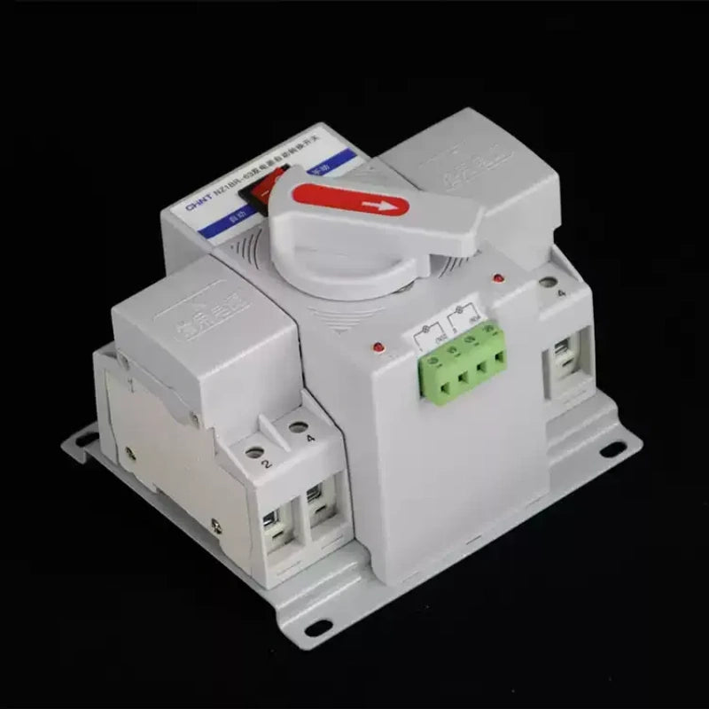 ats transfer switch,dual power automatic changeover switch,automatic mains backup switch,2p cb class ats switch,ac220v power switch,10a~63a dual power transfer,home generator auto transfer switch,solar power changeover breaker,overload undervoltage protected ats