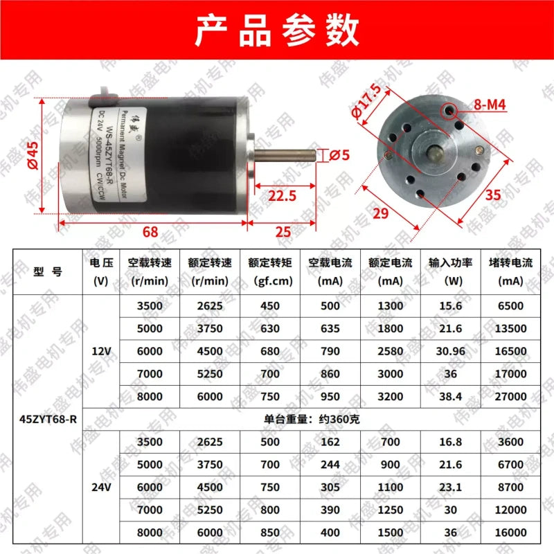45ZY DC motor,WS?45ZYT89?R motor,12V 24V dc motor,high speed reversible motor,45mm speed adjustable motor,magnetic encoder motor,IP44 dc motor,quiet ball bearing motor,belt sander motor,grinder motor,polishing machine motor,mini industrial motor,16W dc motor