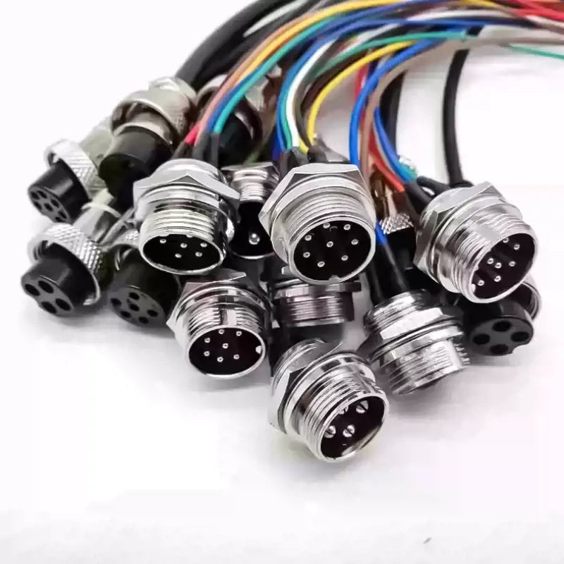 GX16 Aviation Plug Cable, Male Female Pre-wired Connector, 2/3/4/5/6/7/8/9/10 Pin Soldered Extension Power Cord