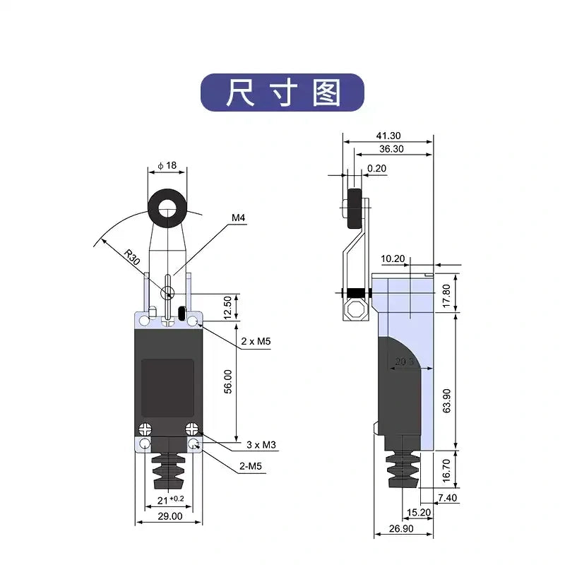 CNTD TZ8 Limit Switch ,Travel Limit Switch ,Industrial Micro Switch ,Machine Safety Switch,TZ8108 TZ8104 ,Roller Lever Switch