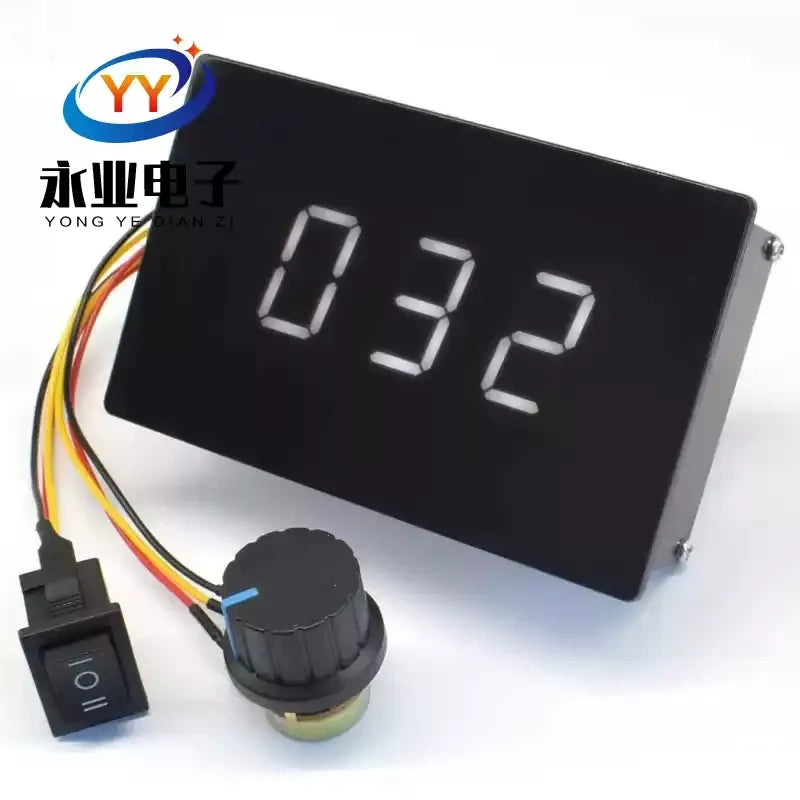E8-33S Digital DC Motor Speed Controller, Forward / Stop / Reverse, 6-60V 20A Panel Embedded PWM Governor for Brushed Motor
