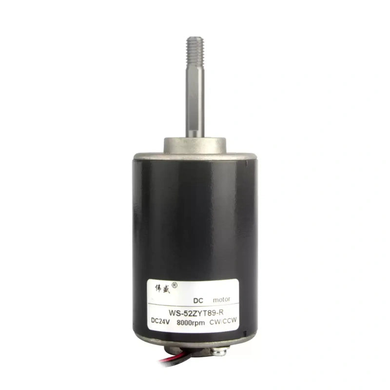 52ZY DC motor,threaded shaft dc motor,12V 24V dc motor,high speed reversible motor,speed adjustable motor,magnetic encoder motor,IP44 dc motor,quiet ball bearing motor,belt sander motor,grinder motor,polishing machine motor,mini industrial motor,20W dc motor