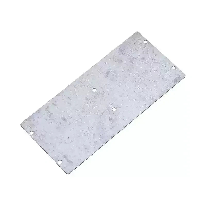 steel back plate,galvanized base plate,die cast aluminum enclosure accessory,enclosure mounting plate,1mm steel panel,custom hole punching,junction box inner base plate,industrial electrical enclosure parts,iron mounting backplate