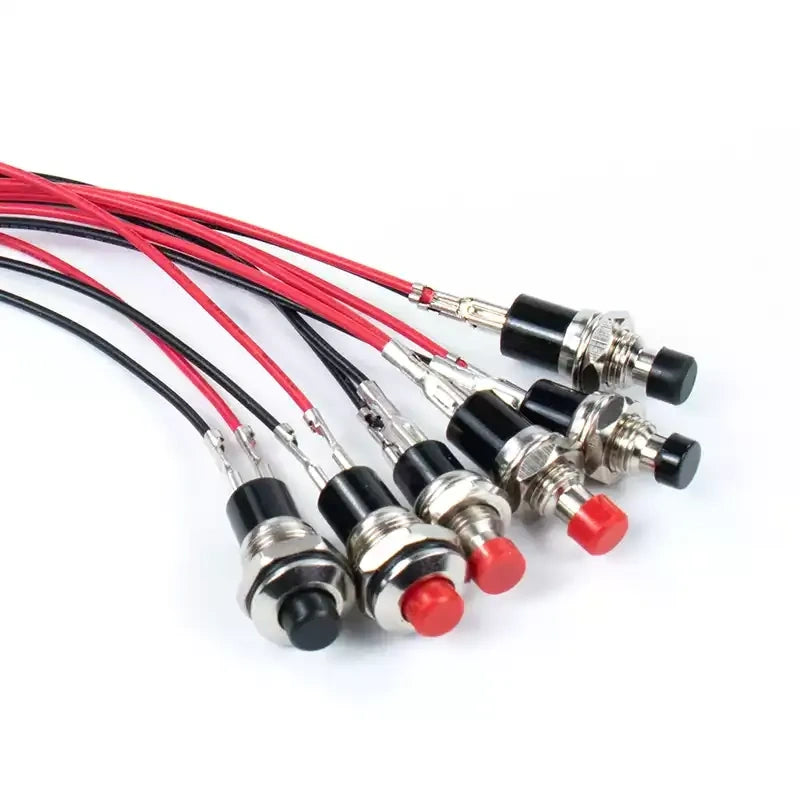 metal push button switch,mini pushbutton switch,5mm push button switch,7mm push button switch,10mm push button switch,PBS?110,PB05A,momentary push button,latching push button,self reset switch,self locking switch,normally open switch,normally closed switch,IP65 waterproof switch,small power button,round push button,electronic control switch,DIY circuit switch