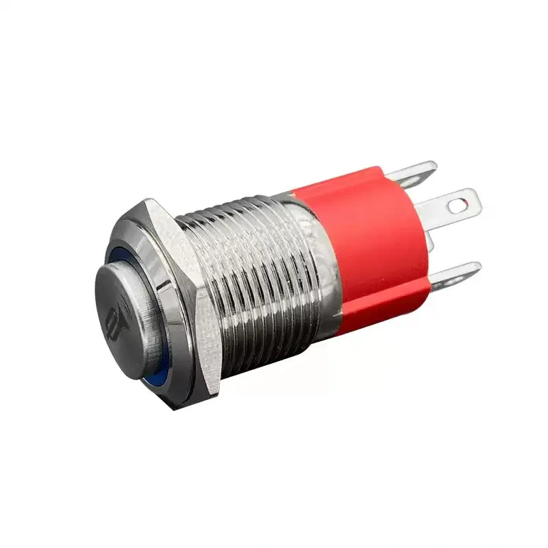 Waterproof Metal Horn Push Button Switch 12V 24V, 10A, LED Light for Automobile Truck RV
