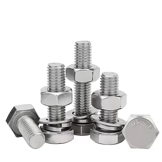 hex head bolt nut set, 304 stainless steel hex bolt, hexagon screw assortment kit, stainless steel fastener set, nut bolt washer combo, extra long hex bolt, machine assembly fasteners,
304 stainless steel external hex bolt matching nut washer kit, full size hexagon screw set, anti-rust industrial bolt set, mechanical equipment fixing fasteners, construction stainless steel bolts, long hex head machine screws,
m3 stainless hex bolt set, m4 nut bolt washer kit, 