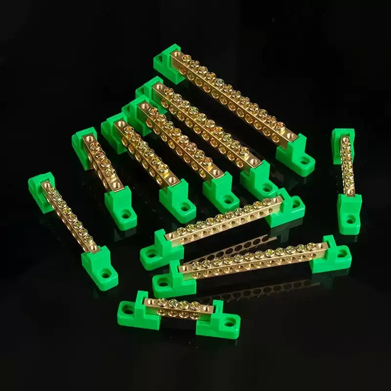 terminal bar,bus bar,neutral bar,ground bar,zero earth terminal block,bridge‑type terminal bar,brass copper busbar,distribution box terminal,electrical cabinet wiring,20a 30a terminal bar,us 120v residential panel accessories