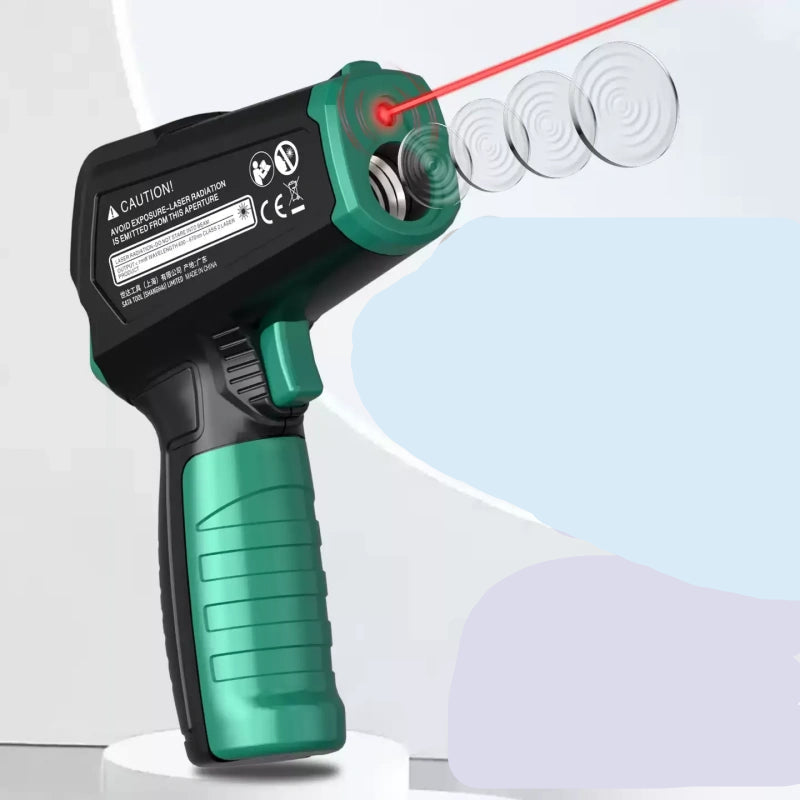 infrared thermometer,temperature gun,sata thermometer,d05931,d05932,industrial thermometer,non‑contact temp meter,laser temperature gun,adjustable emissivity,13‑point laser,color screen thermometer,high low temp alarm,12:1 distance spot ratio,kitchen baking thermometer,oil temperature test,water temp gauge,automotive engine temp tester,circuit inspection tool,contact temperature probe,handheld temperature measuring tool