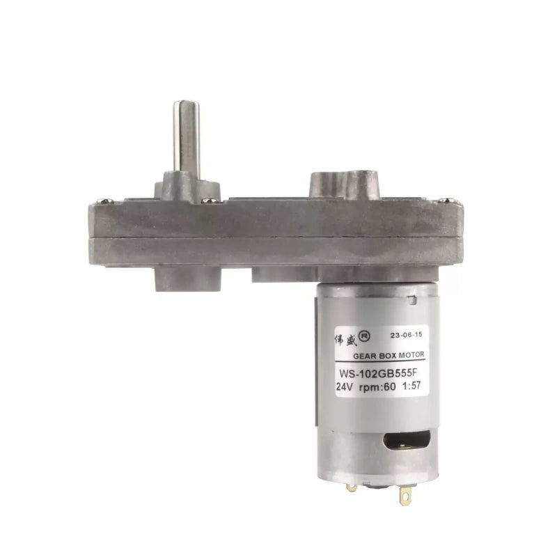 555 DC gear motor, 102GB555F, 12V gear motor, 24V gear motor, 7-shape motor, metal gear motor, vending machine motor, game console motor, high torque DC motor, reversible motor, low speed DC motor
