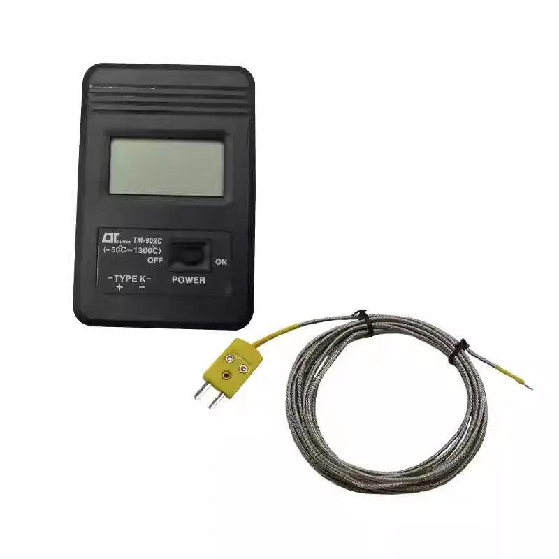 Industrial K-Type Thermocouple Thermometer | High Temperature Tester with Shielded Probe for Wave Soldering, Oven &amp; Furnace