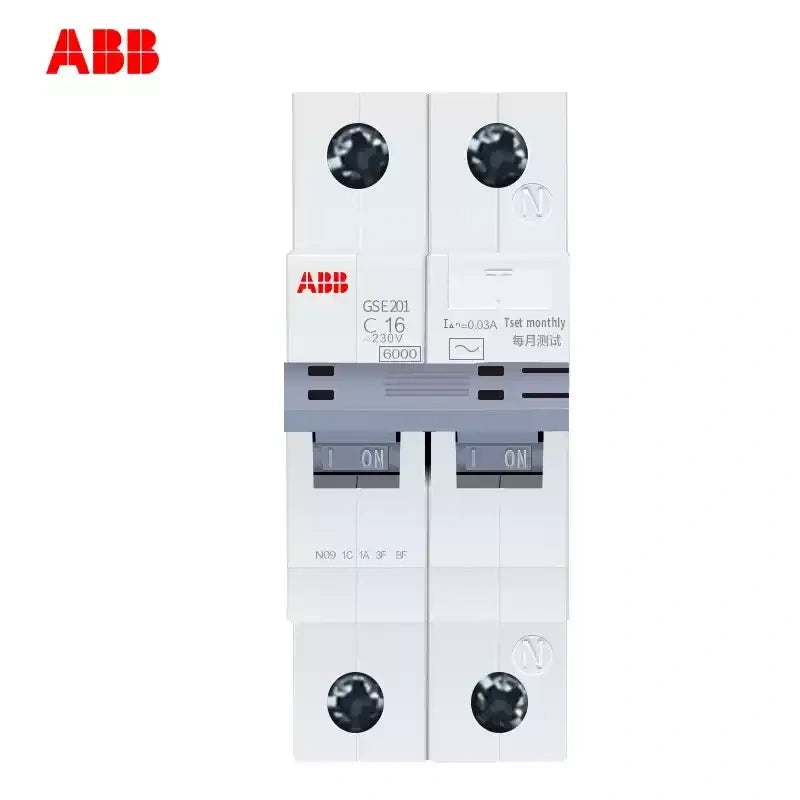 ABB GSE200L, ABB RCBO, GSE200L residual current circuit breaker, ABB earth leakage switch, Integrated leakage circuit breaker, RCBO 3 in 1 protection, overload short circuit leakage protector, 30mA shock protection, AC type RCBO, C curve miniature breaker, 1P+N RCBO, 2P earth leakage breaker, 3P RCBO, 4P residual current breaker, 6A 10A 16A 20A 25A 32A 40A 50A 63A RCBO, DIN rail mount circuit breaker, household distribution box switch
