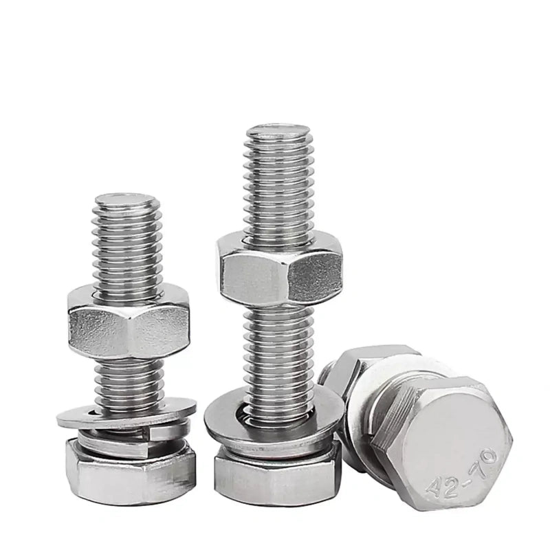 hex head bolt nut set, 304 stainless steel hex bolt, hexagon screw assortment kit, stainless steel fastener set, nut bolt washer combo, extra long hex bolt, machine assembly fasteners,
304 stainless steel external hex bolt matching nut washer kit, full size hexagon screw set, anti-rust industrial bolt set, mechanical equipment fixing fasteners, construction stainless steel bolts, long hex head machine screws,
m3 stainless hex bolt set, m4 nut bolt washer kit, 