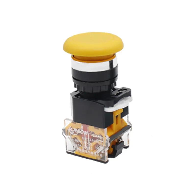 Installation Hole 22mm Mushroom Head Push Button Momentary/Self-locking Red Green Yellow YJ139-LA38A-11M LA38-11MZS