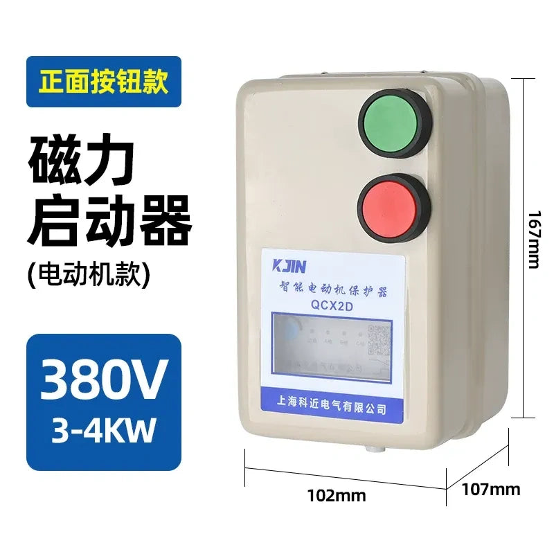 magnetic starter,QCX2D magnetic starter 380v 3-4kw,intelligent ac air-compressor motor overload&phase loss protector
