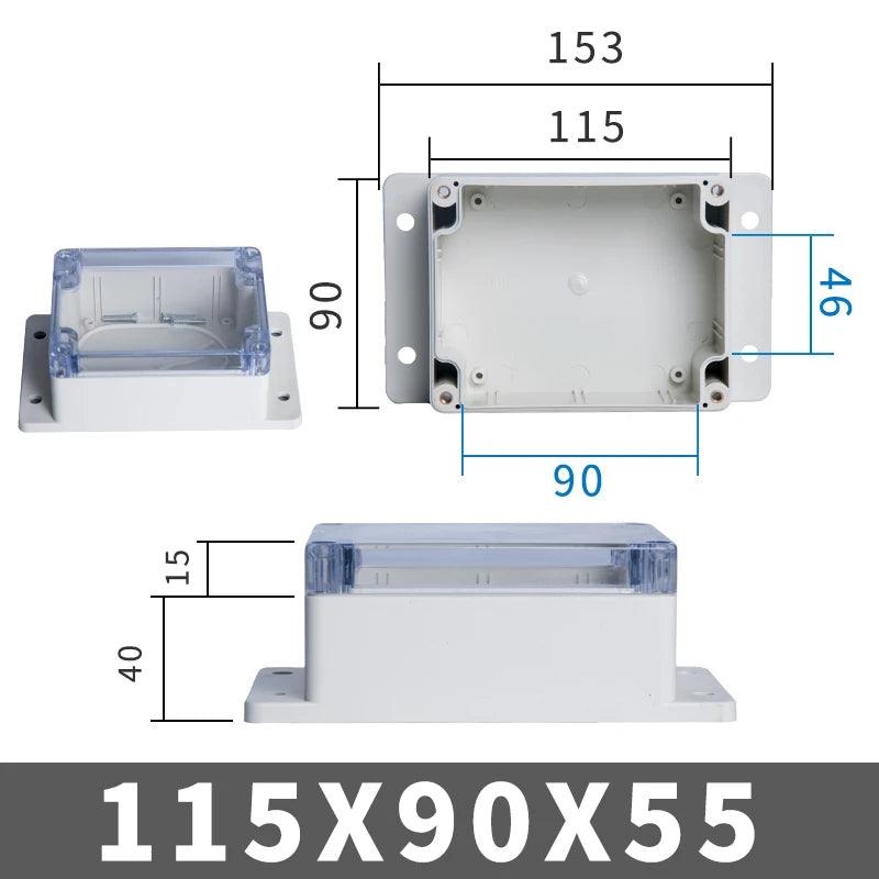 IP67 Plastic Transparent Box Waterproof Enclosure Electronic Project Outdoor Instrument Electrical Project Box Junction Housing