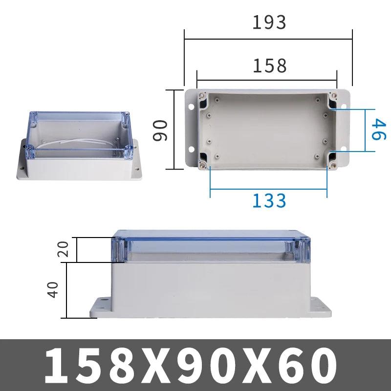 IP67 Plastic Transparent Box Waterproof Enclosure Electronic Project Outdoor Instrument Electrical Project Box Junction Housing