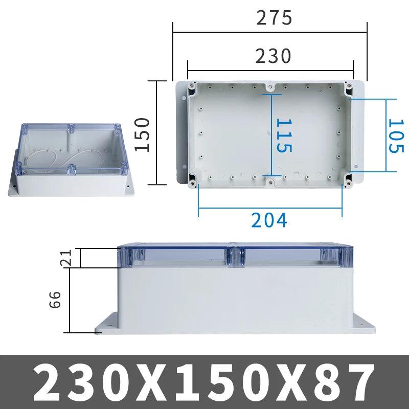 IP67 Plastic Transparent Box Waterproof Enclosure Electronic Project Outdoor Instrument Electrical Project Box Junction Housing