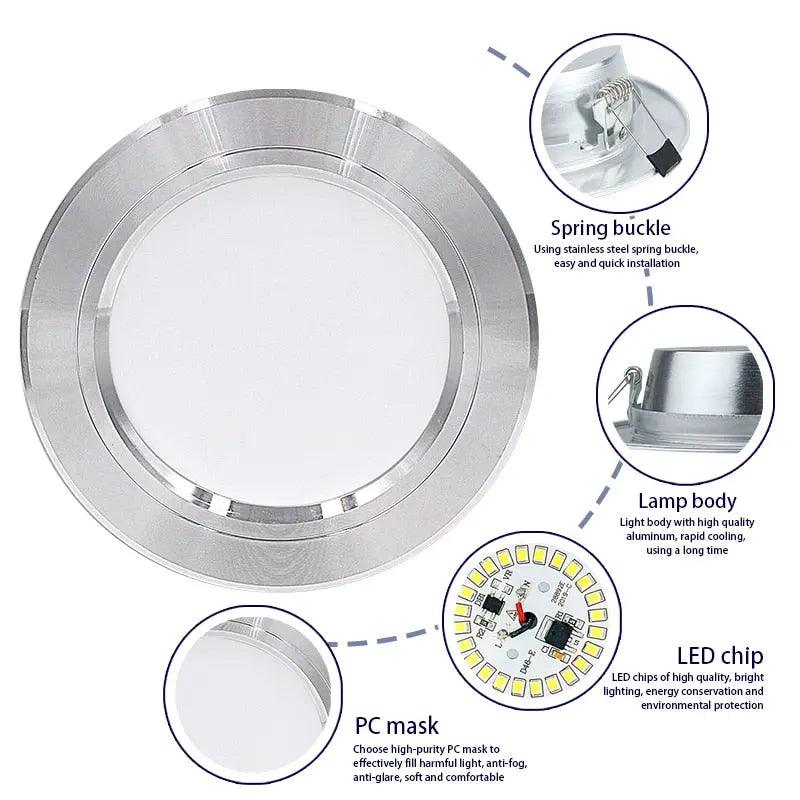 LATTUSO- 10pcs/lot LED Ceiling Lamp Downlight | 5W-18W Warm/White/Cold optional - electrical center b2c