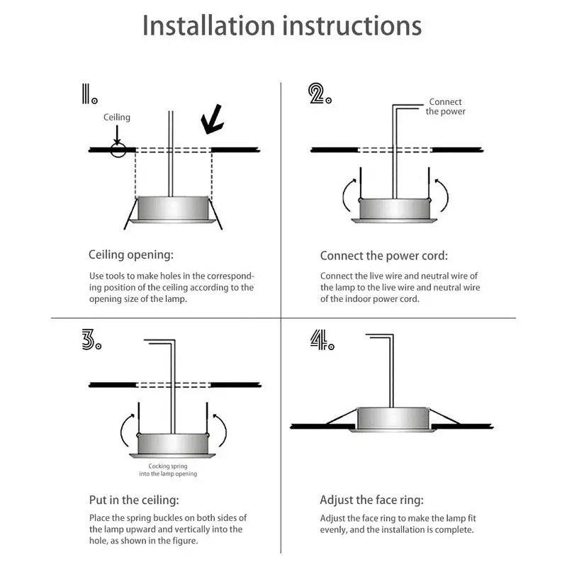 LATTUSO- 10pcs/lot LED Ceiling Lamp Downlight | 5W-18W Warm/White/Cold optional - electrical center b2c