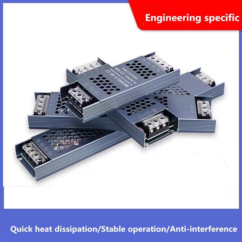 LED Light Box Switch Power Supply Ultra-Thin Strip DC 12V 24V 60W 100W 150W 400W Linear Lamp Mute Special Transformer AC 220V