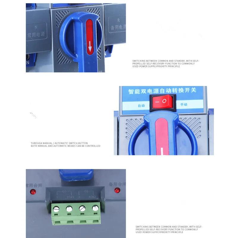Micro Circuit Breaker Dual Power Automatic Transfer Switch 2P 10A/16A/ 25A 32A 40A 50A 63A 230V Auto Transfer Switch