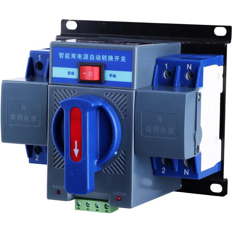 Micro Circuit Breaker Dual Power Automatic Transfer Switch 2P 10A/16A/ 25A 32A 40A 50A 63A 230V Auto Transfer Switch