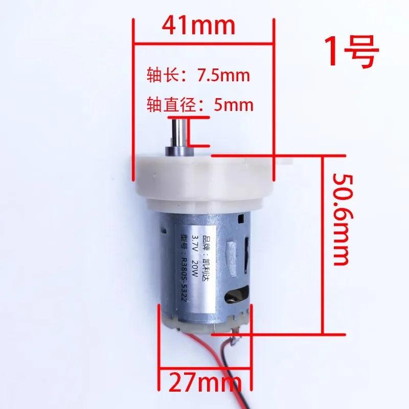 47572399423681Milk Shaker Reducer Motor 380 DC 1000rpm/500rpm/300 rpm, DC 3.7V with Metal Iron Gears Inside