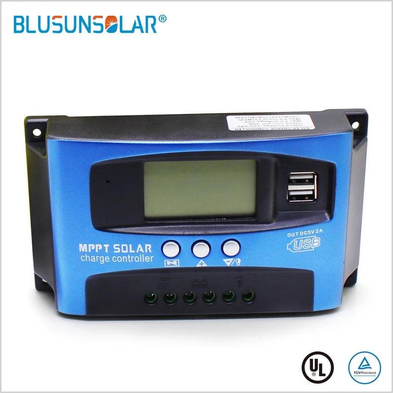 MPPT Solar Charge Controller Dual USB LCD Auto Solar Cell Panel Charger Regulator MPPT 60A 30A 40A 50A 100A 12V/24V Auto Adapt